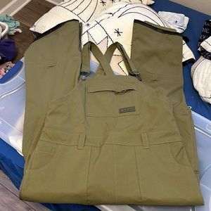 XL Olive Green Burton Avalon Snowboard Bib